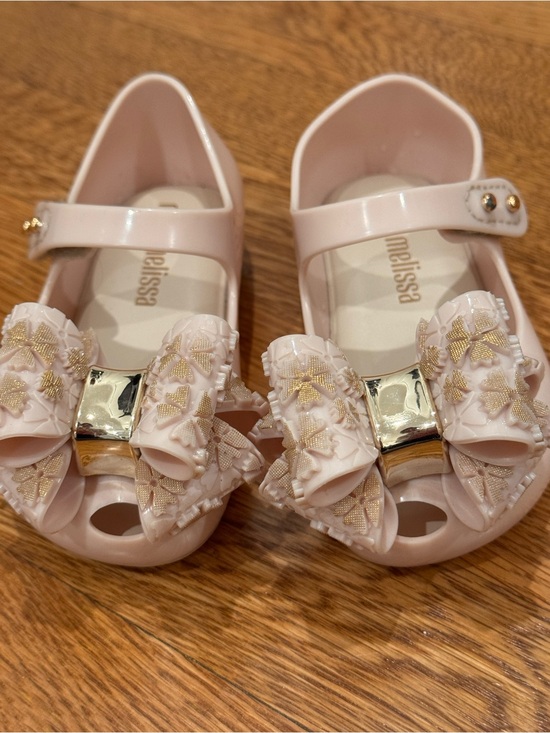 Melissa Other - Melissa Kids Blush Pink Jelly Bow Ballet Flats size toddler 6C - Like new!